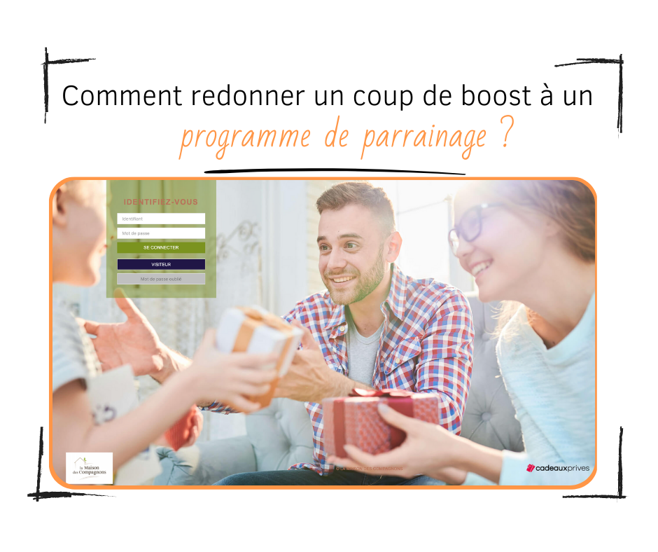 Trois amis qui échangent des cadeaux de parrainage